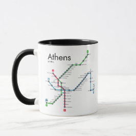 Karte der U-Bahn von Athen Tasse