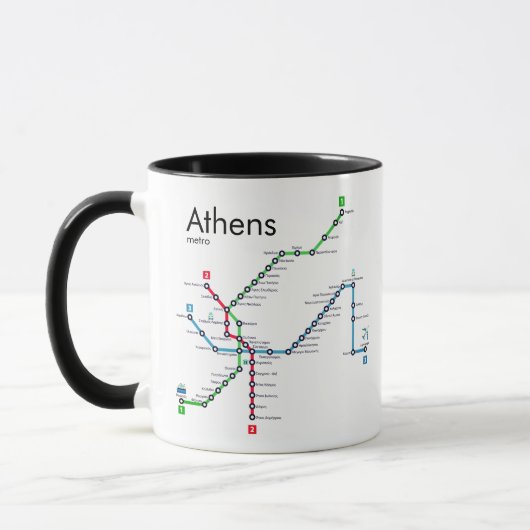 Karte der U-Bahn von Athen Tasse (Links)