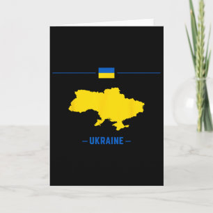 Karte der Ukraine isoliert mit Flagge und Name der