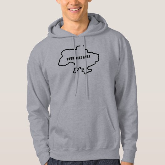 Karte der Ukraine mit benutzerdefiniertem Text. Pe Hoodie (Vorderseite)