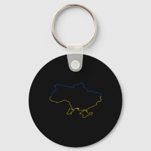 Karte der Ukraine mit blauen und gelben Farben Ukr Schlüsselanhänger