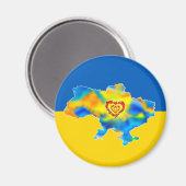 Karte der Ukraine mit einem Herz in der Mitte Magnet (Vorderseite/Rückseite)