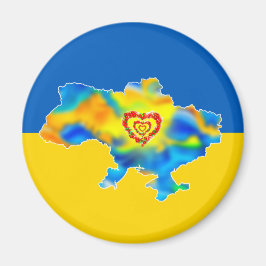 Karte der Ukraine mit einem Herz in der Mitte Magnet