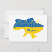Karte der Ukraine mit Sonnenblumen und ukrainische (Rückseite)