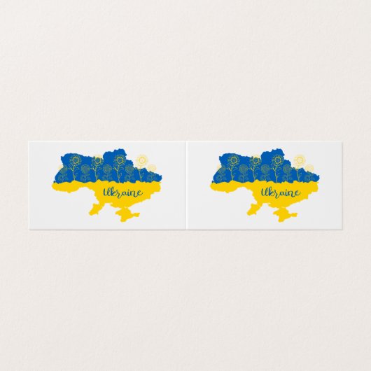 Karte der Ukraine mit Sonnenblumen und ukrainische (Außenseite Aufgefaltet)