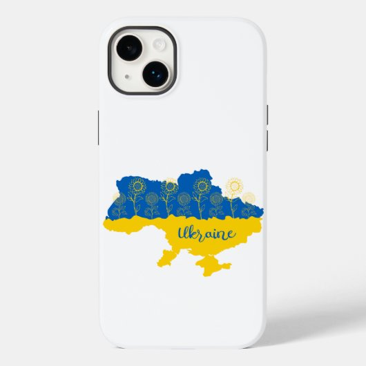 Karte der Ukraine mit Sonnenblumen und ukrainische Case-Mate iPhone Hülle (Rückseite)