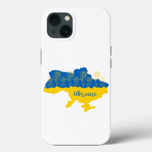 Karte der Ukraine mit Sonnenblumen und ukrainische Case-Mate iPhone Hülle