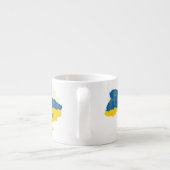 Karte der Ukraine mit Sonnenblumen und ukrainische Espressotasse (Rückseite)
