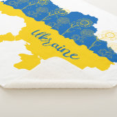 Karte der Ukraine mit Sonnenblumen und ukrainische Sherpadecke (3/4)