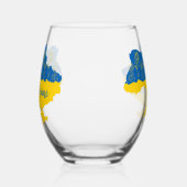 Karte der Ukraine mit Sonnenblumen und ukrainische Weinglas Ohne Stiel (Rechts)