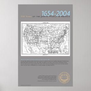 Karte der US auf English und Yiddish, 1912 Poster