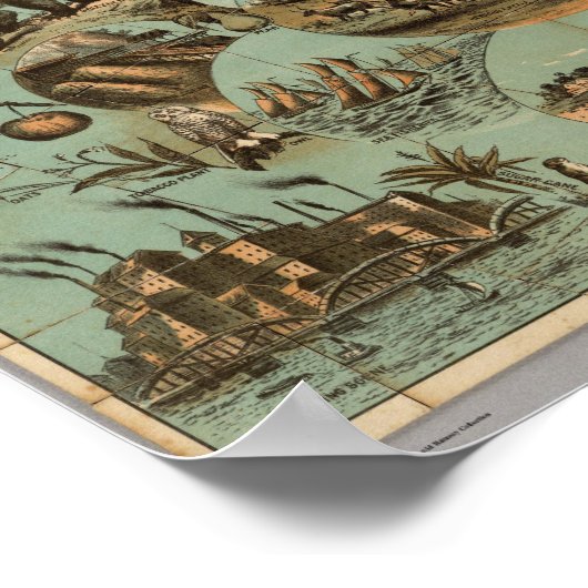 Karte der USA 2 Poster (Ecke)