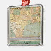 Karte der USA 2 Silbernes Ornament (Links)