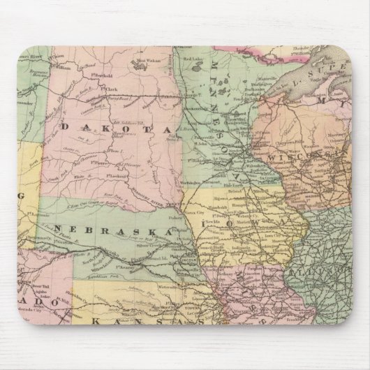 Karte der USA 3 Mousepad (Vorne)