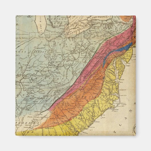 Karte der USA 4 Magnet (Vorne)