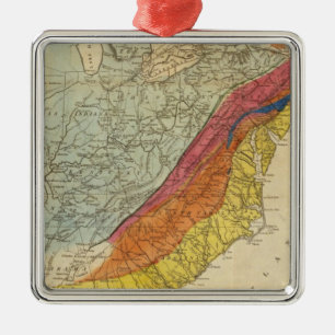 Karte der USA 4 Silbernes Ornament
