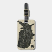 Karte der USA Gepäckanhänger (Vorderseite vertikal)