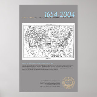 Karte der USA in Englisch und Jiddisch, 1912 Poster