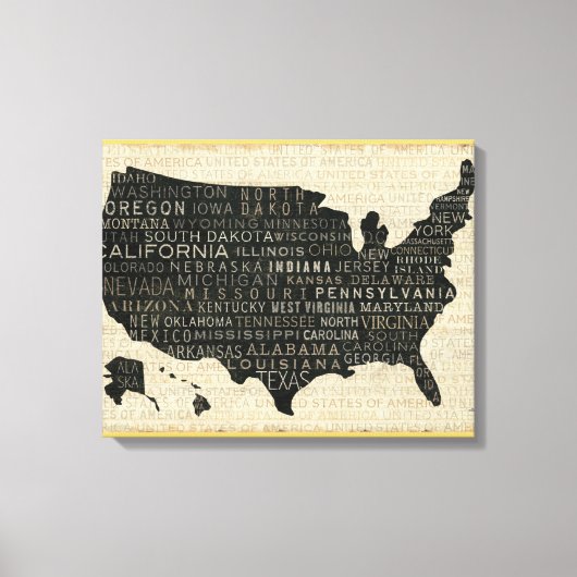 Karte der USA Leinwanddruck (Vorderseite)