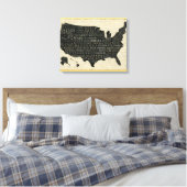 Karte der USA Leinwanddruck (Insitu (Schlafzimmer))
