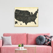 Karte der USA Leinwanddruck (Insitu (Wohnzimmer))