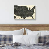Karte der USA Leinwanddruck (Insitu (Schlafzimmer))