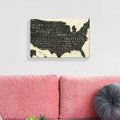 Karte der USA Leinwanddruck (Insitu (Wohnzimmer))