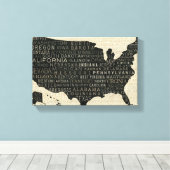 Karte der USA Leinwanddruck (Insitu (Holzboden))