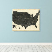 Karte der USA Leinwanddruck (Insitu (Holzboden))