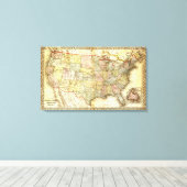 Karte der USA Leinwanddruck (Insitu (Holzboden))