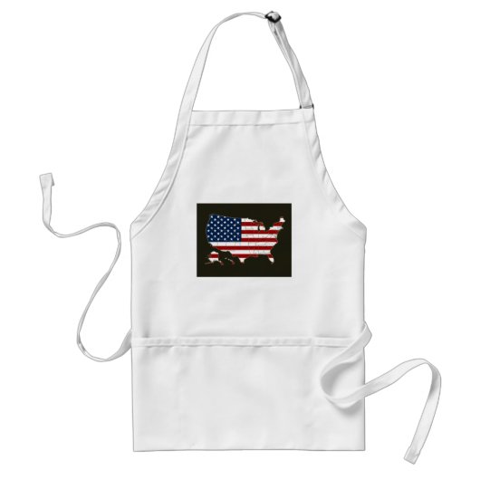 Karte der USA mit amerikanischer Flagge Schürze (Vorne)