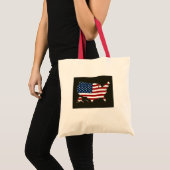 Karte der USA mit amerikanischer Flagge Tragetasche (Vorderseite (Produkt))