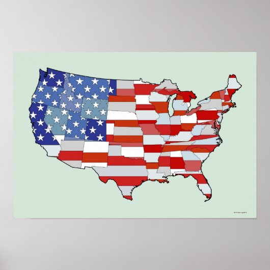 Karte der USA Poster (Vorne)