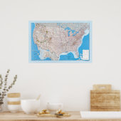 Karte der USA Poster (Küche)
