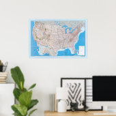 Karte der USA Poster (Heimbüro)
