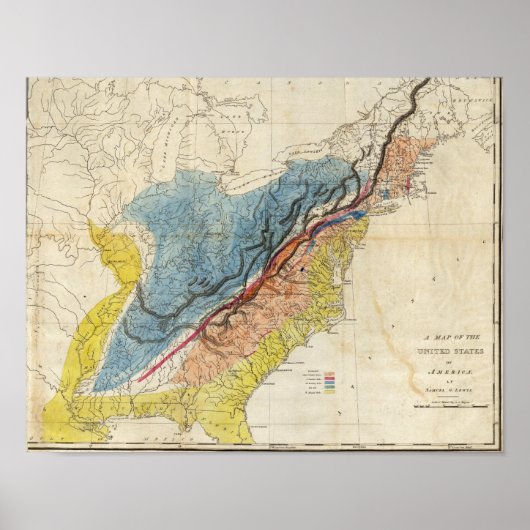 Karte der USA Poster (Vorne)