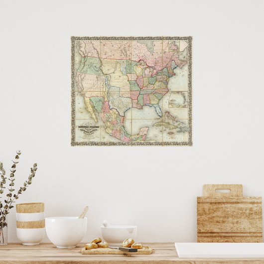 Karte der USA Poster (Küche)