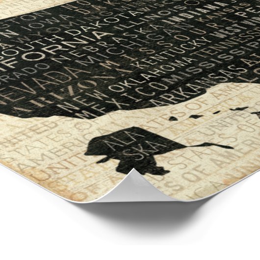 Karte der USA Poster (Ecke)