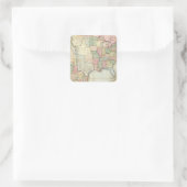 Karte der USA Quadratischer Aufkleber (Tasche)