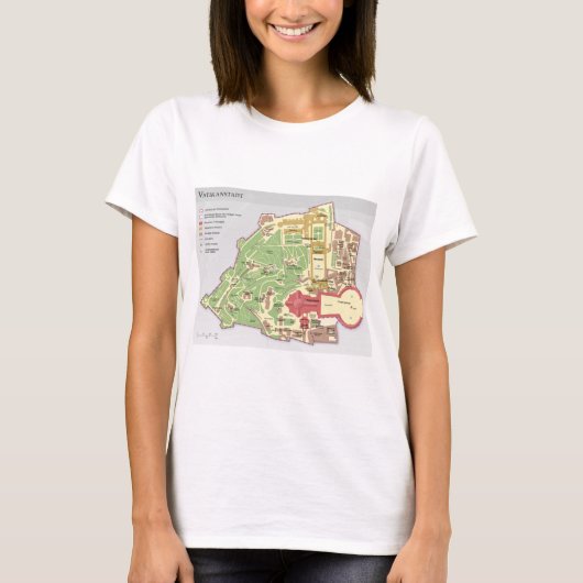Karte der Vatikanstadt Vatikanstadt-Diagramm T-Shirt (Vorderseite)