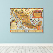 Karte der Vereinigten Mexikanischen Staaten Leinwanddruck (Insitu (Holzboden))