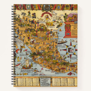 Karte der Vereinigten Mexikanischen Staaten Notizblock