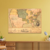 Karte der Vereinigten Staaten mit George Washingto Leinwanddruck (Insitu (Wohnzimmer))