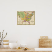 Karte der Vereinigten Staaten Poster (Küche)