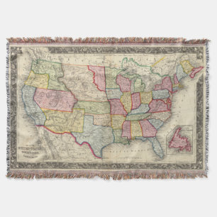 Karte der Vereinigten Staaten und der Gebiete Decke