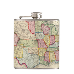 Karte der Vereinigten Staaten und der Gebiete Flachmann