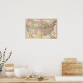 Karte der Vereinten Staaten und Gebiete 2 Poster (Küche)