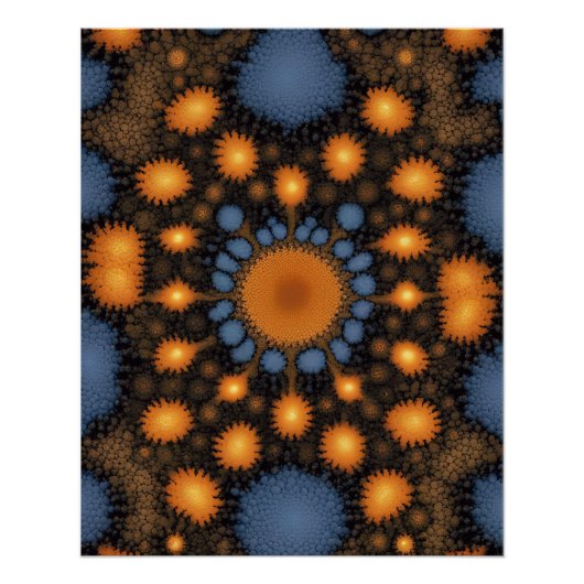 Karte der Waldstadt in Fraktal Poster (Vorderseite)