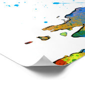 Karte der Wasserfarbe der Weltkarte Poster (Ecke)