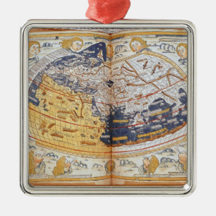 Karte der Welt, 1486 Silbernes Ornament